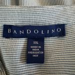 Bandolino Women Lightweight Beaded Blue Striped Roll Tab Long Sleeve Trinity Blouse Size XXL Photo 7