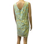 Marsh Landing  Vintage Tropical Cotton Sleeveless Teal Zip Back Dress Womens 10 Photo 4