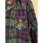 RRL Lauren Ralph Lauren Plaid Flannel Pajama Shirt Top only Embroidered Logo XL Photo 2