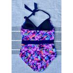 Lands' End One Piece Swimsuit Size Sz 12 Halter Tie Top Molded Cup Bra Photo 2