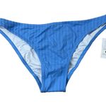 Shade & Shore Women's Light Blue Ribbed High Leg Bikini Bottom - Size XL - NWT Photo 0