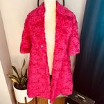 Moschino  COUTURE Long Faux Teddy Fur Jacket,‎ Italian, FUCHSIA, Size 4, NWT Photo 5