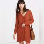 Madewell  Heather Long-Sleeve Button-Front Dress Shirt‎ Dress Rusty Torch Sz XS Photo 8