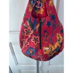 Handprint NYC/Seattle Vintage 100% Cotton Floral Sling Buckle Strap Backpack Bag Red Photo 5