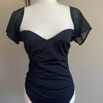 NWT ASOS Black Mesh Bikini One Piece Size 16 Photo 0