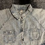 Free People Womens large NWT  Ronnie Denim Mini Dress-ocean blue  Photo 4