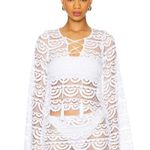 PQ Swim Noah Lace Tunic Cover Up Water Lily Womens Size XS/S White Photo 1