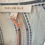 Skies Are Blue Cream Button Down Crop Top NWT Cuffed Sleeves Tie Waist Photo 2