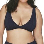 ANDIE Belmar Top Navy Blue Bikini Triangle Swimwear Bathing Suit Twisted M New Photo 0