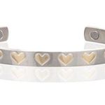 Hearts Design Two Tone Magnetic Bracelet Arthritis Pain Therapy Cuff Bangle Photo 0
