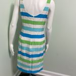 Lilly Pulitzer  Green Blue White Women’s Organza Stripe‎ Bow Front Dress Size 6 Photo 12