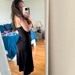 Forever 21 ZARA Black Satin Slip Dress Photo 2