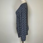 Boden ‘Elodie’ Long Sleeve Wrap Top Geometric Pattern Ruched Women’s Size 12 Blue Photo 2