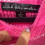 United States Sweaters  Pink and White Cowl Neck Sweater Photo 2
