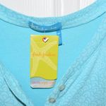 Fresh Produce NWT ABSTRACT FLOWER BABY RIB, CLEAR WATER AQUA TOP, SIZE MEDIUM Photo 5