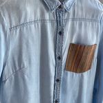 Celebrity Pink Faux Denim Button Down Shirt Photo 3