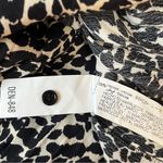 ZARA  Animal Print Mock Neck Blouse Black Off White Size Small Photo 4
