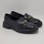 Kenneth Cole Reaction  Sienna Lug Black Loafers Shoes With Chain Size 9 Photo 10
