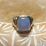 David Yurman 14K and Sterling Silver Two Tone Violet Chalcedony Cable Ring Photo 0