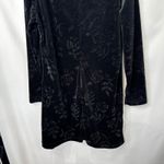 VTG Dress Black Velvet Burnout Size 10 Rose Print Shift Y2K 90s Long Sleeve 1806 Photo 5