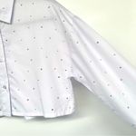 Rhinestone Long Sleeve Cropped Button Front Shirt Women Small Spoon Jeans Silver Photo 3