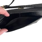 Etienne Aigner Vintage Black Shiny Croc Embossed Leather Shoulder Bag Photo 5