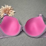 PINK - Victoria's Secret Victoria’s Secret Pink Wear Everywhere T Shirt Bra Purple & Silver Lace 34DD Photo 6