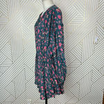 Free People  Flower Fields Mini Dress‎ Green Pink Floral Print Size Medium Photo 5