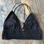 PINK - Victoria's Secret  Black Triangle Smocked Bralette Size Large Photo 2