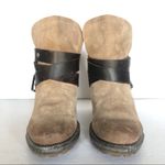 Fly London Lok Brown Leather Strap Steel Toe Moto Fall Women Boots Size 6.5/7 Photo 3