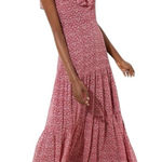 Loft  Floral Flounce Tie Back Maxi Dress Lined Flowy Lightweight Cottage Western Photo 0