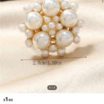 Elegant Gold Pearl Cluster Ring. Adjustable Photo 7