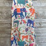 Gretchen Scott Womens XS Dress White Bougie Neon Animal AOP Classic Button Strap Pink Photo 6