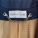 Vintage Ashley Scott Petites Navy Blue 100% Wool Long Dress Car Coat Size Medium Photo 3