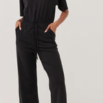 Pact  Revive Deep-V Black Jumpsuit Size Medium Photo 0