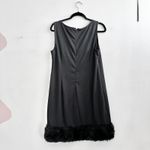 Dress Barn  Black Fur Trim Dress Holidays Festive Christmas Party Y2K Glam Sz 16 Photo 1