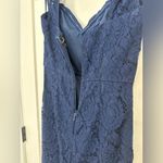 Lulus  Rosetta Gown Lace Mermaid Sleeveless Sweetheart Neck Blue Maxi Dress Small Photo 8