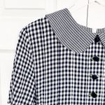 J.B.S. LTD. Vintage Gingham Rosette Maxi Dress Blue Size 16 Photo 1