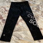 SoulCycle Distressed Wheel Cropped Black 100% Yolon Leggings, size XS Photo 7