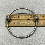 Pandora Sterling Silver Bangle Bracelet Cat Charm Safety Chain Clasp Photo 6