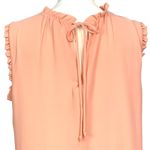 WAYF  Peachy Pink Shift Ruffled Mock Neck Swing Sheer Baby Doll Dress Size M Photo 7