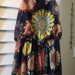 Cals New  Printed Racer Back Maxi Dress Navy Photo 1