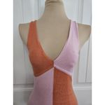 Princess Polly  Sienna Tank Bodycon V Neck Mini Dress Orange & Pink Sz S/M Photo 2