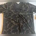 Impressions VINTAGE Y2K  OF CALIFORNIA Women’s Long Sleeve‎ Black Floral Top Photo 4