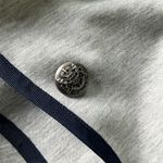 Ellen Tracy Women's Gray Blazer Jacket M Blue Trim Casual Long Sleeve Photo 3