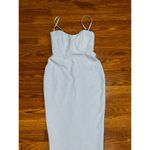 Michael Costello x REVOLVE ruched stain Bardot Mini Dress in Ivory small Photo 11
