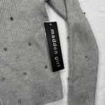 Madden Girl  Cardigan Rhinestone‎ Embellished Ribbed Knit Sweater Top Gray M Photo 3