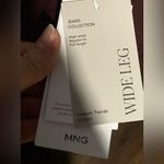 Mango  cotton pleated front wide leg jeans in dark maroon NWT $88 Photo 3