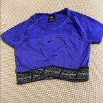Nike Blue and Purple Crop Fitted Short Sleeve Tee Photo 0