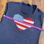 Wooden Ships  Paola Buendia Heart Flag Sleeveless Knit Lightweight Top Navy Photo 5